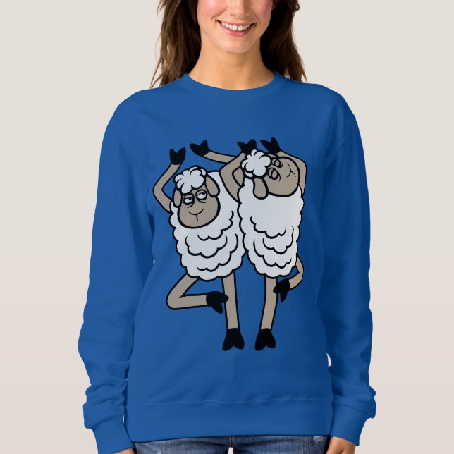 Sheep Couple Annoyed Bothered Tree Pose Yoga Bumpi Sweatshirt (Vorderseite)