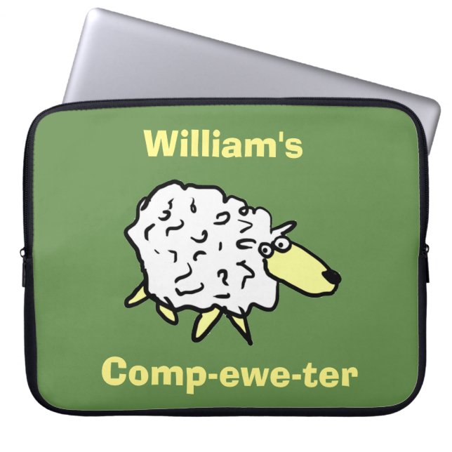 Sheep Design Comp-ewe-ter! Laptopschutzhülle (Vorderseite)