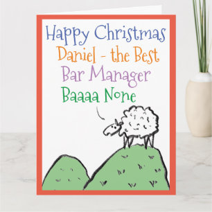 Sheep Design Frohe Weihnachten an einen Bar Manage Karte