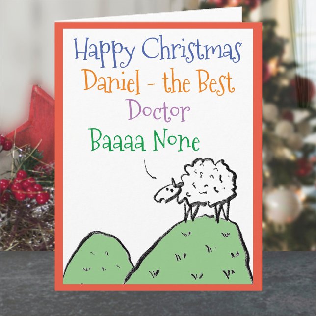 Sheep Design Frohe Weihnachten auf eine Doctor Car Karte (Von Creator hochgeladen)