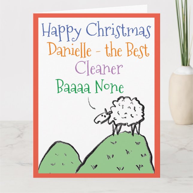 Sheep Design Frohe Weihnachten auf eine sauberere  Karte (Vorderseite)