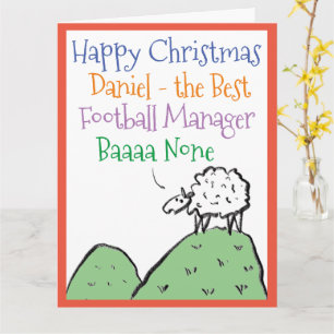 Sheep Design Frohe Weihnachten für einen Football Karte