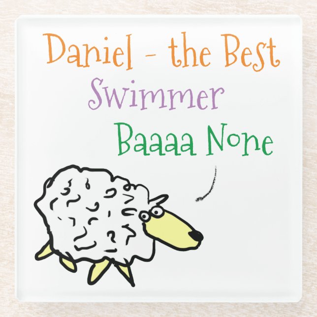 Sheep Design für den Untersetzer aus Schwimmerglas (Vorderseite)