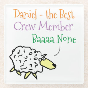 Sheep-Design für einen Crew Member Glass Untersetz Glasuntersetzer