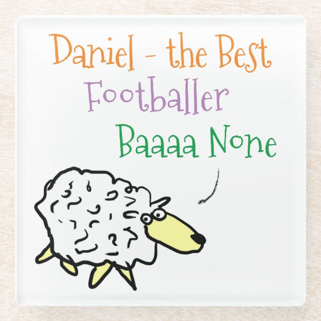 Sheep-Design für einen Footballer Glass Untersetze Glasuntersetzer (Vorderseite)