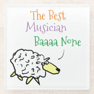 Sheep Design für einen Musician Glass Untersetzer