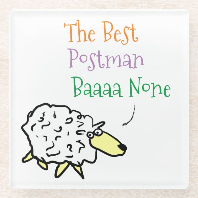 Sheep Design für einen Postman Glass Untersetzer (Vorderseite)