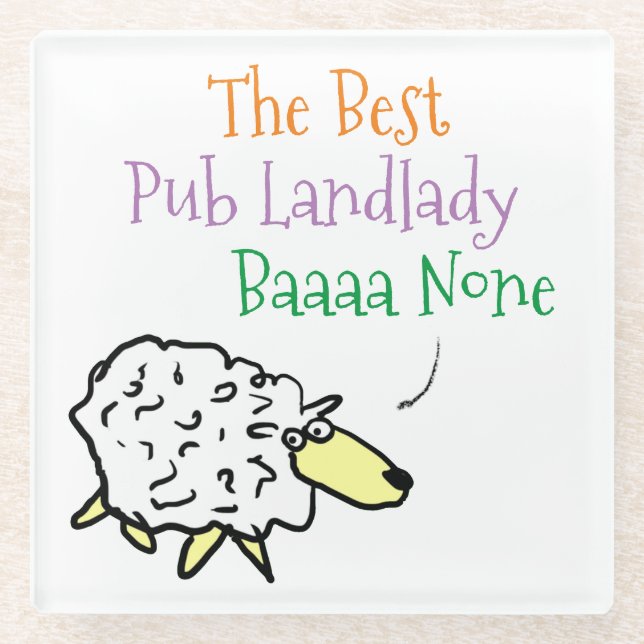 Sheep Design für einen Pub Landlady Glass Unterset Glasuntersetzer (Vorderseite)