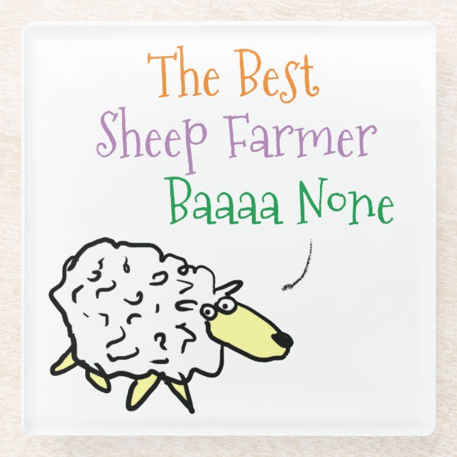 Sheep Design für einen Sheep Bauer Glass Untersetz Glasuntersetzer (Vorderseite)
