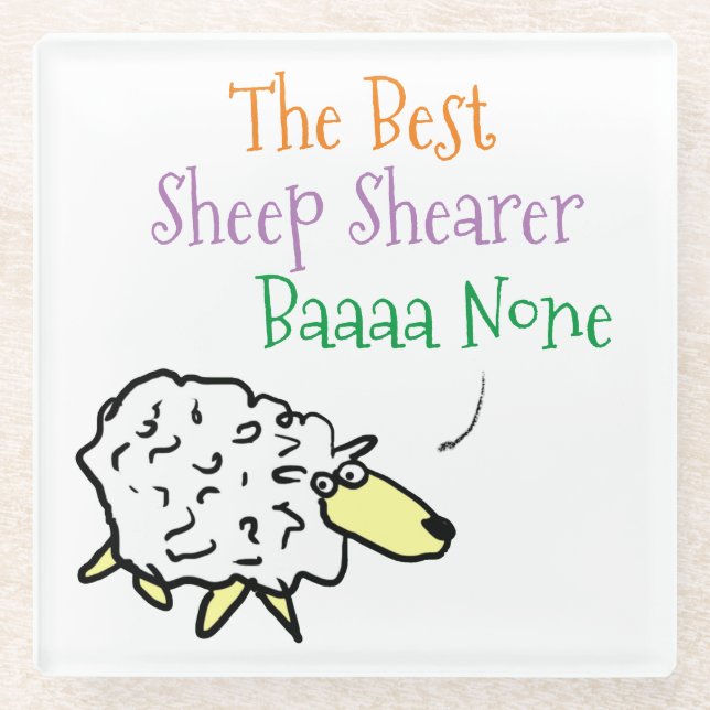 Sheep Design für einen Sheep Shearer Glass Unterse Glasuntersetzer (Vorderseite)