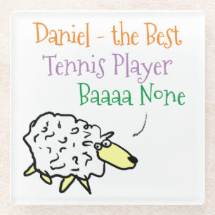 Sheep-Design für einen Tennisspieler Glasuntersetzer