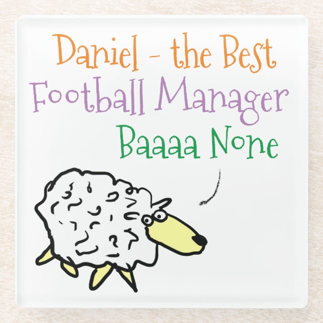 Sheep-Design für einen Untersetzer des Football Ma (Vorderseite)