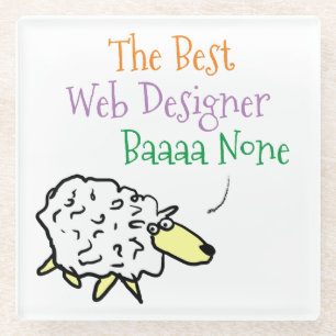 Sheep-Design für einen Web Designer Glass Unterset Glasuntersetzer