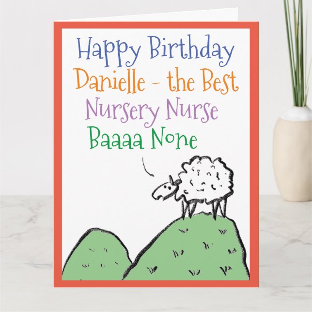 Sheep Design Happy Birthday Kinderzimmer Nurse Karte (Vorderseite)