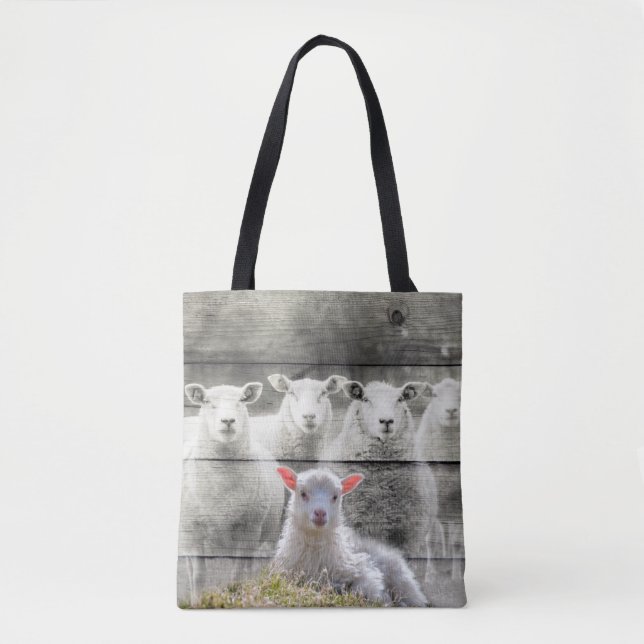 Sheep Flock Baby Lamb Tasche (Vorderseite)