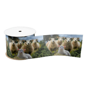 Sheep Flock Sheep Herd Baby Lamb Satinband