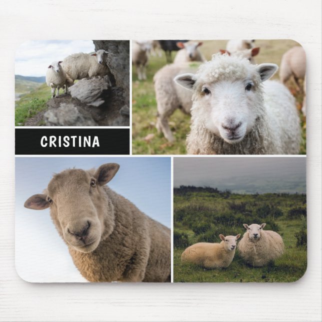 Sheep Foto Collage Custom Mouse Pad Mousepad (Vorne)