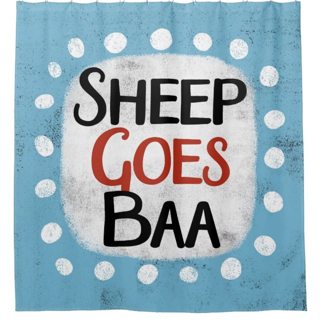 Sheep Goes Baa Duschvorhang (Vorderseite)