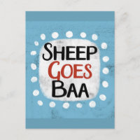 Sheep Goes Baa Postcard