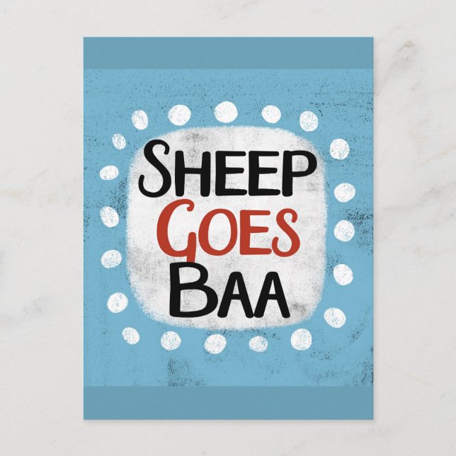 Sheep Goes Baa Postcard Postkarte (Vorderseite)