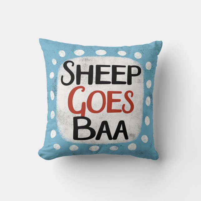 Sheep Goes Baa Throw Kissen (Vorderseite)