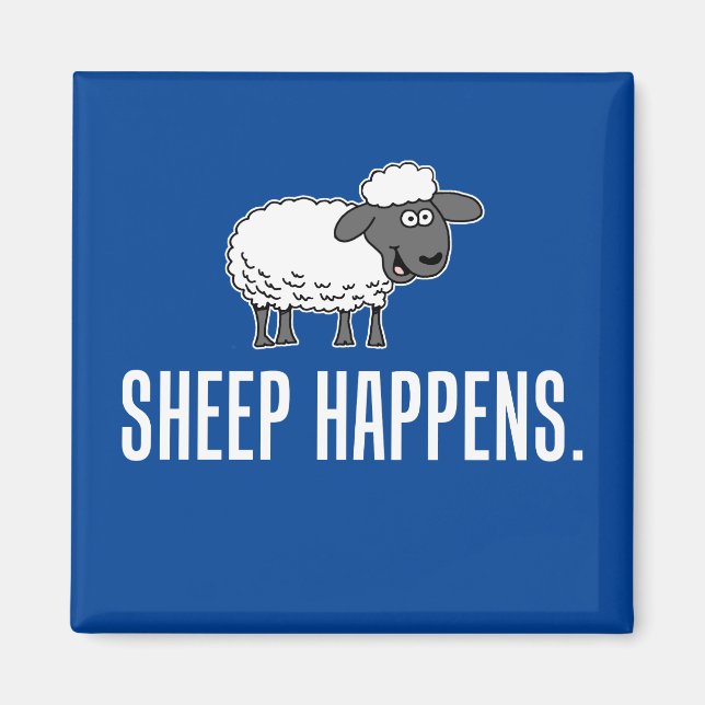Sheep Happens Cartoon Sheep Magnet (Vorne)