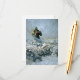 Sheep Herder, Sturm von Newell Convers Wyeth Begleitkarte