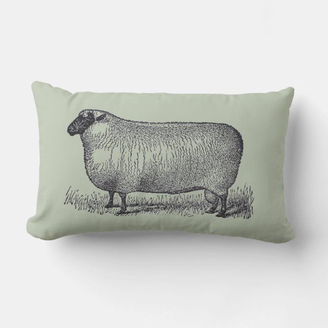 Sheep Illustration Farmhouse Style Wohngestaltung Kissen Für Draußen (Vorderseite)