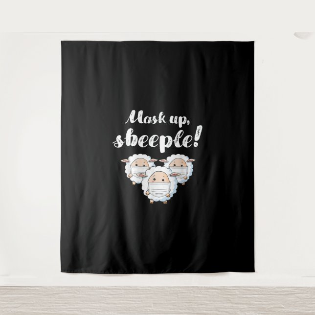 Sheep in mask Tier Lovers Wandteppich (Vorderseite)