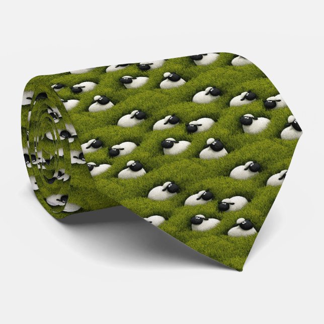 Sheep in the Field, Krawatte (Gerollt)