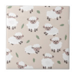 Sheep & Lamb Cute Gender Neutral Baby Nursery Fliese<br><div class="desc">A cute hand drawn sheep and lamb design with greenery. A beautiful design perfect for home decor, kids bedroom nursery decor, birthday decor, baby shower decor and personalized gifts. An ideal sheep and lamb illustration for anyone who loves sheep, lamb illustrations, hand drawn botanical greenery art and farm animal enthusiasts....</div>