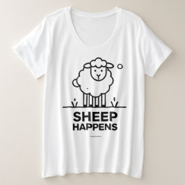 SHEEP PAPPEN Funny Plus Größe Frauen Shirt
