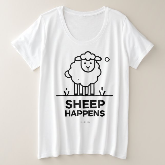 SHEEP PAPPEN Funny Plus Größe Frauen Shirt (Design vorne)