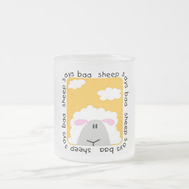 Sheep Says Baa T-shirts and Gifts Mattglastasse (Mittel)