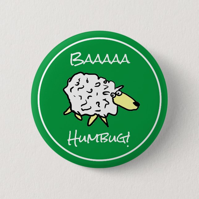 Sheep Says Baaaa Humbug - Christmas Button (Vorderseite)