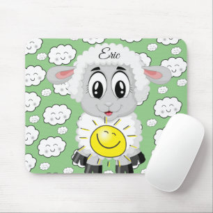 Sheep Sun Wolken Green Mouse Pad! Mousepad