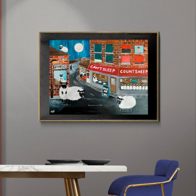 Sheep Town Painting von Alfred Fox Leinwanddruck (Not Actual Size)