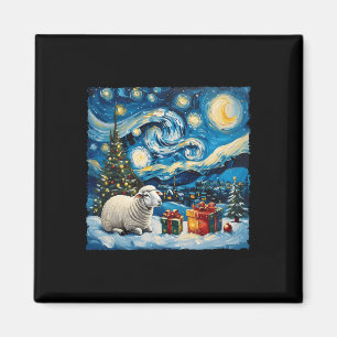Sheep Van Gogh Style Starry Night Weihnachtsfest Magnet