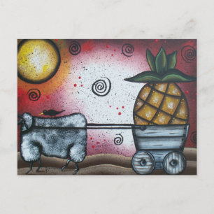 Sheep Wagon von Lori Everett Postkarte