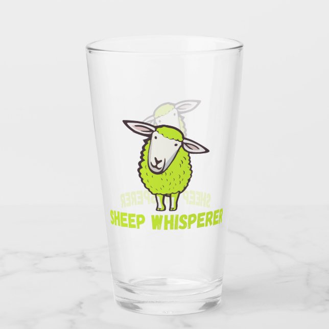 Sheep Whisperer Niedlich Funny Funny Sheep Glas (Vorderseite)