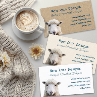 Sheep Wool Arts Fibre Designer Cartes de visite