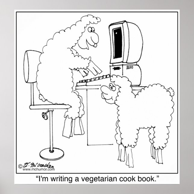 Sheep Write Veggie Cook Book Poster (Vorne)