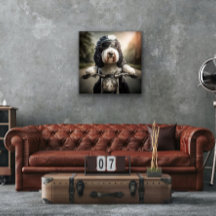 Sheepadoodle Biker Wall Decke
