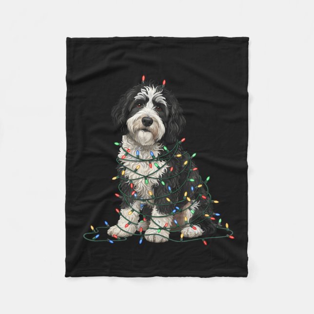 Sheepadoodle Christmas I'm Fine Everything Is Fine Fleecedecke (Vorderseite)