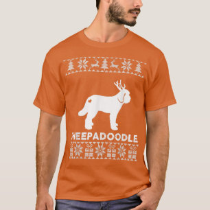 Sheepadoodle Dog Lover Xmas Reindeer Ugly Christma T-Shirt