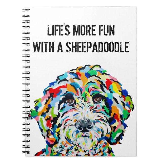 Sheepadoodle Dog Notebook 6,5" x 8,75" Notizblock (Vorderseite)