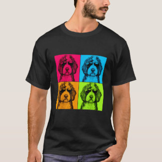 Sheepadoodle-Hund Pop-Art-Design-Illustration Farb T-Shirt
