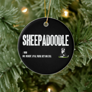 Sheepadoodle-Hundedefinition, Doodle-Hund Substant Keramik Ornament
