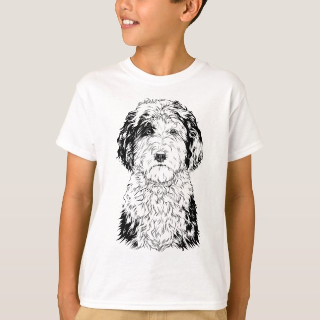 Sheepadoodle Mama Hund Lover T-Shirt (Vorderseite)
