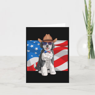 Sheepadoodle Patriotic Merica 4. Juli Amerikaner Karte